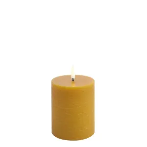 Uyuni stompkaars pillar candle curry yellow  7,8 x 10,1 cm